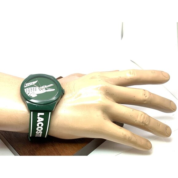 Lacoste Men's Watch 2011309 Neocroc Quartz Green Dial Rubber Strap 42mm - Picture 4 of 13